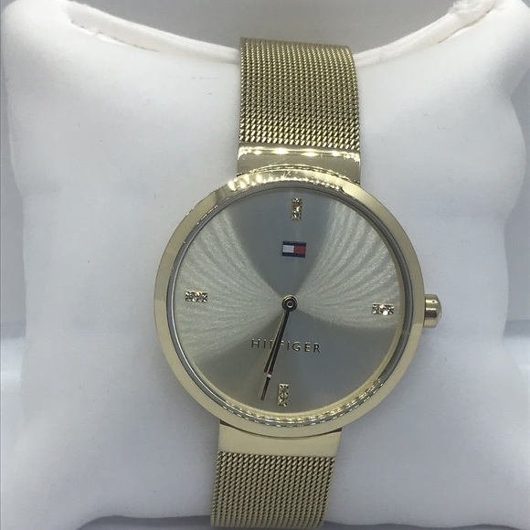 BNWT Tommy Hilfiger unisex slim Gold watch - Picture 3 of 11